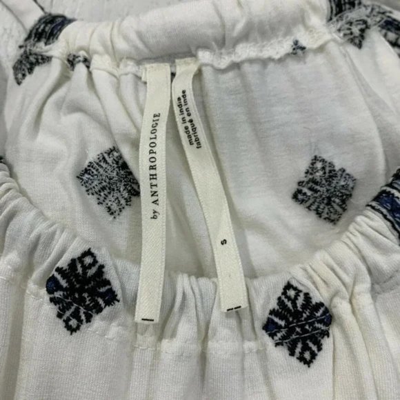 Anthropologie Embroidered Halter Tank Womens Size S Pullover Styling Black White - Picture 8 of 10